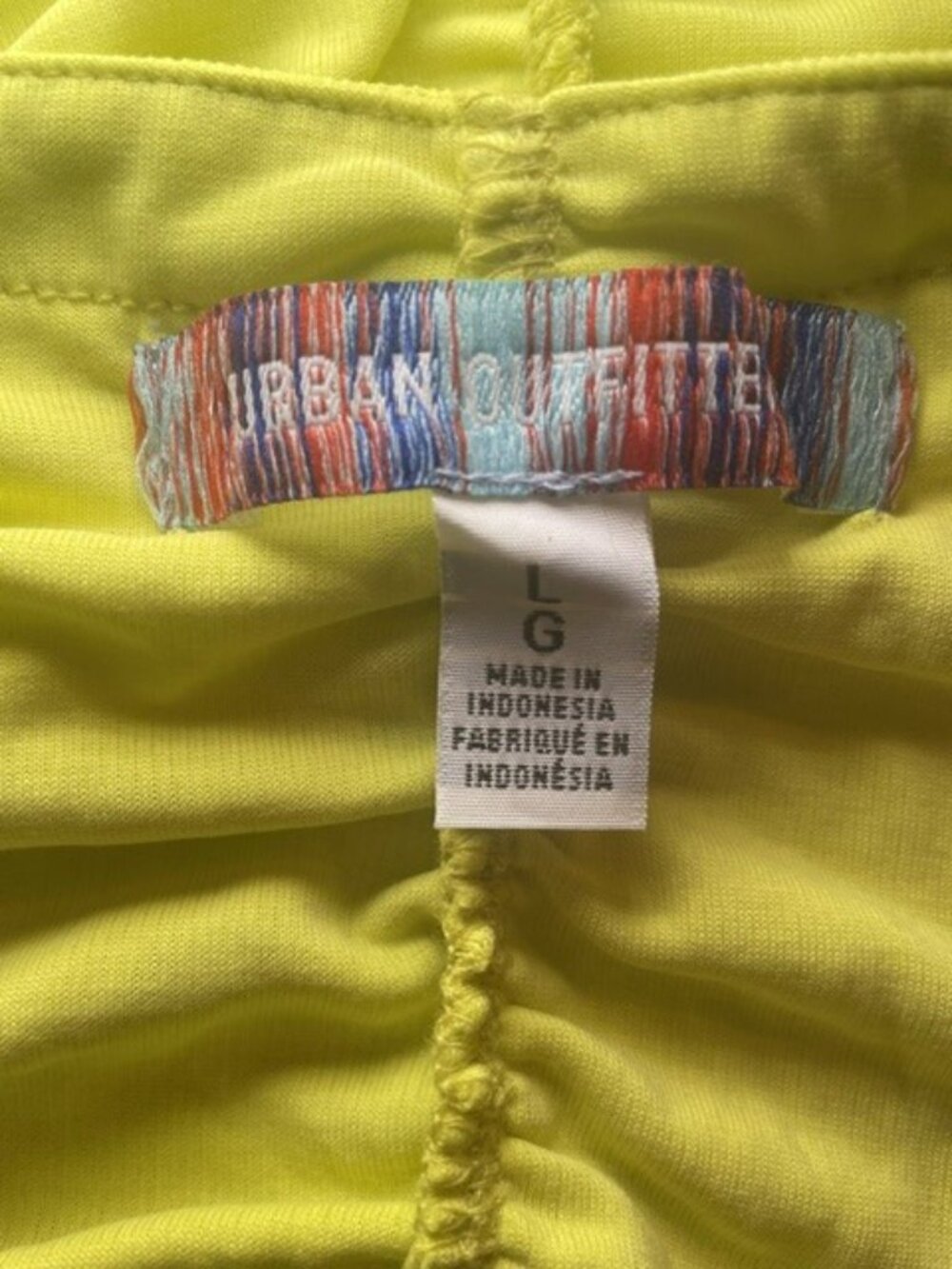URBAN OUTFITTERS Lime Green Ruched Cropped Cami Top - Size Large - Picture 4 of 8